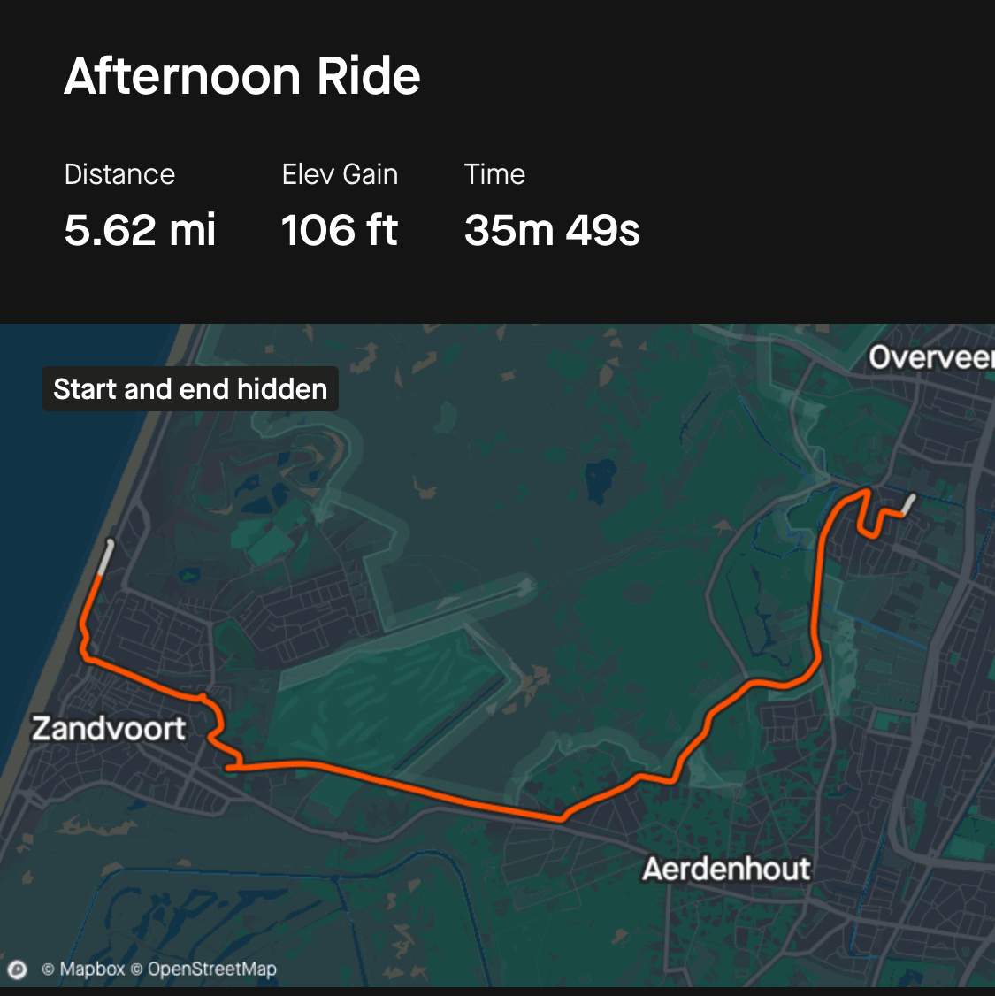 Recorded Dutch bike ride.