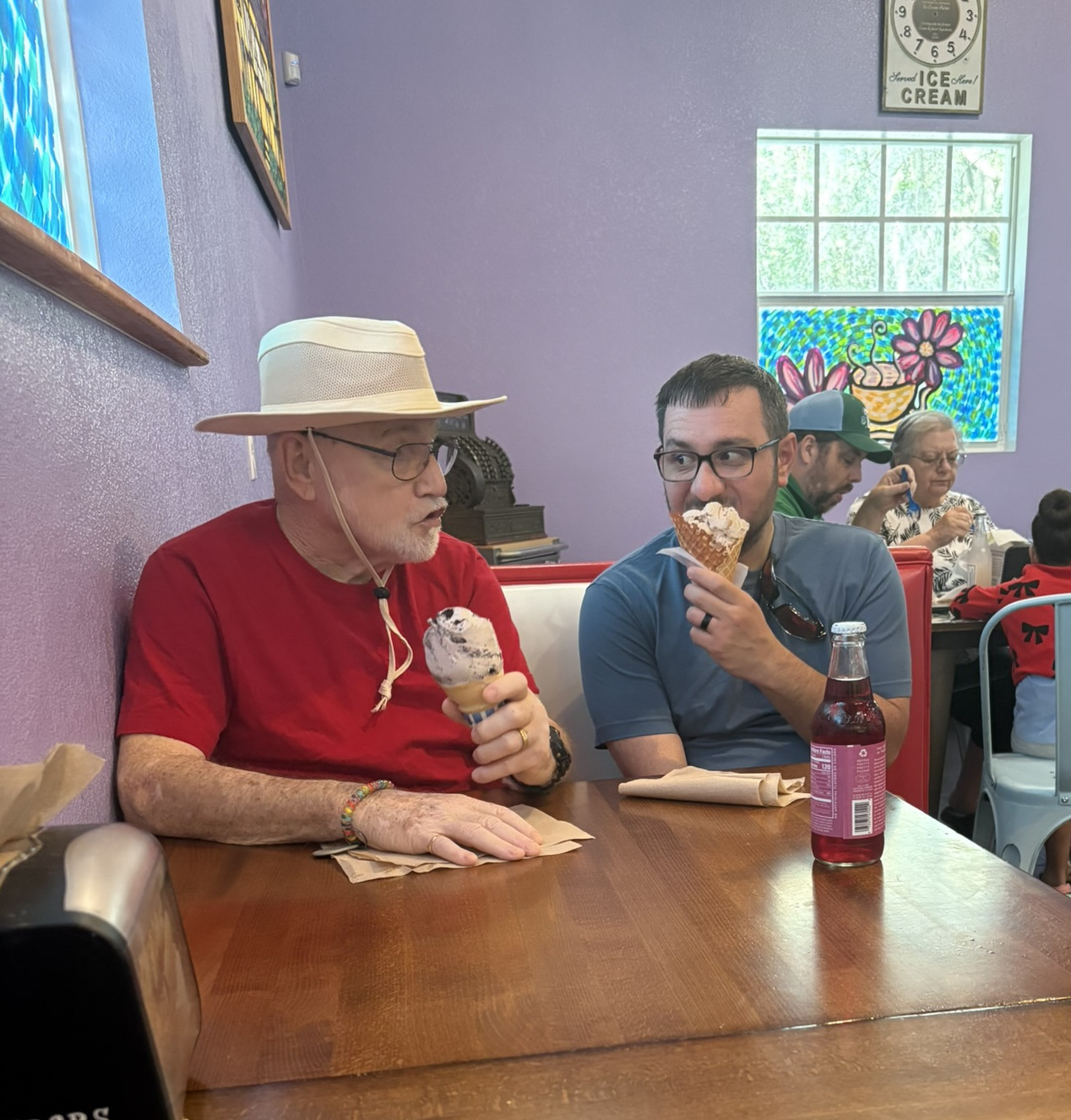 Dad and I enjoying some ice cream